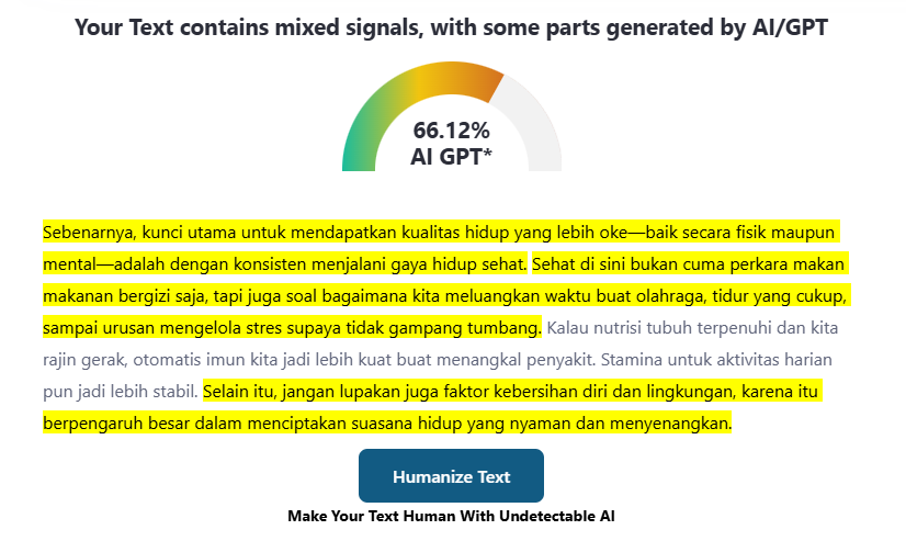 Skor AI vs Similarity: Tantangan Baru dalam Dunia Akademik 1 Contoh cek AI detect dengan ZeroGPT